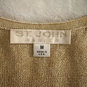 St. John Basics Gold Knit Camisole Shirt Tank Top
